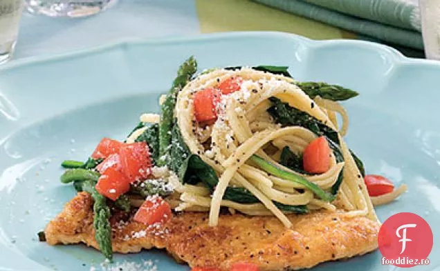 Scaloppine de pui cu spanac și Linguine