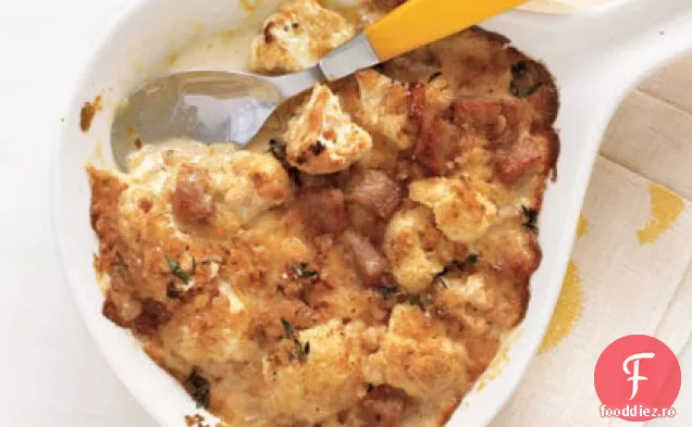 Gratin de conopidă și șuncă