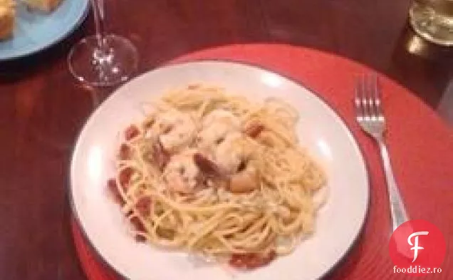 Usturoi Creveți Linguine