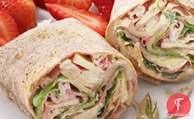 Ham, Swiss și Apple Wraps