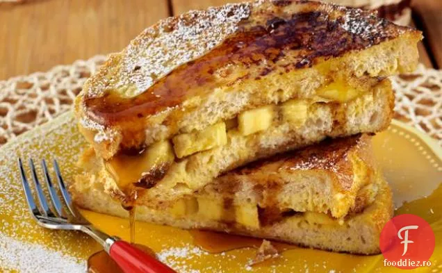 Pâine Prăjită Franceză Panini Cu Banane La Grătar