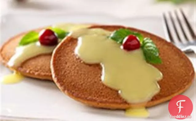 Clatite de turta dulce cu sos cald de lamaie