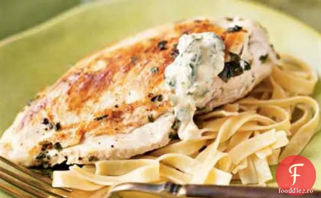 Pui de lămâie-busuioc cu busuioc Aioli