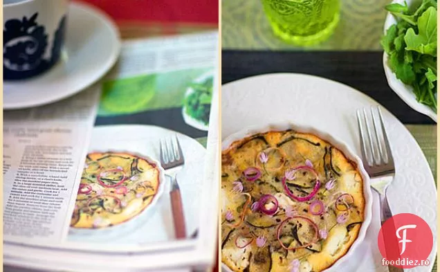 Clafoutis Cu Dovlecei, Porumb Și Brânză De Capră