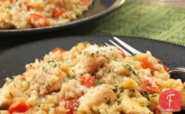 Pui și orez în stil risotto cremos