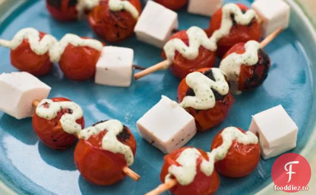 Frigarui de rosii Cherry fript cu sos de busuioc