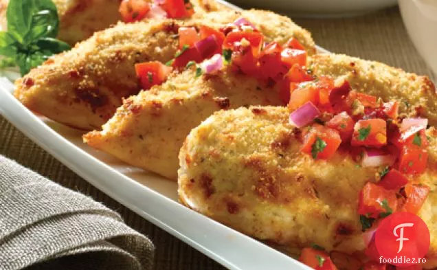 Pui Bruschetta Cu Crustă De Parmezan