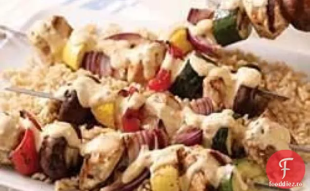 Tomate-Busuioc Pui Kabobs