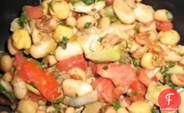 Anul Nou trei-salată de fasole și anghinare