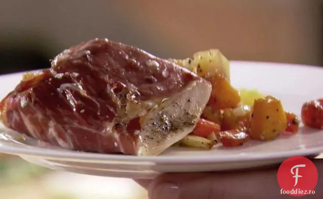 Prosciutto Bas prăjită cu legume de toamnă