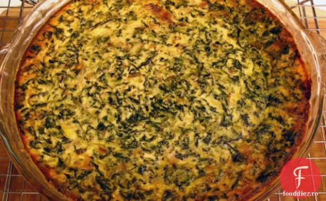 Spanac și gouda afumată quiche fără crustă
