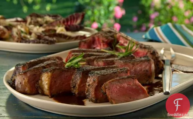 Bistecca alla Florentine cu sos balsamic-rozmarin și Treviso la grătar cu Gorgonzola