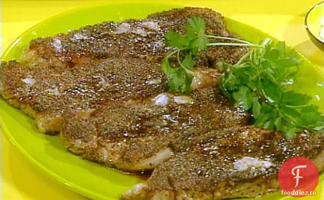 Steak Au Poivre și roșii umplute la grătar