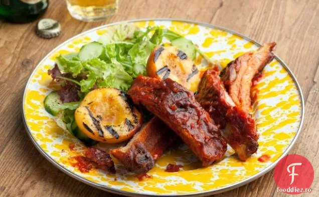 Coaste Pat cu sos de piersici BBQ
