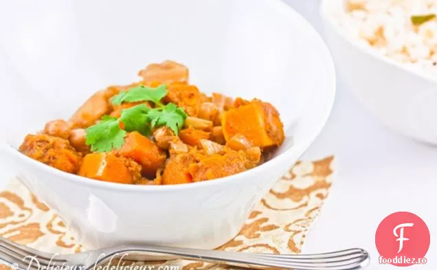 Dovleac De Nucă Și Curry De Năut Cu Orez Cu Lămâie