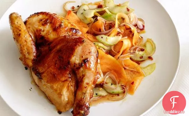 Găini Glazurate Cu Salată De Castraveți-Pepene Galben
