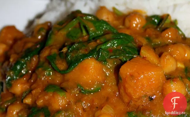 Butternut Squash, Năut Și Spanac Curry