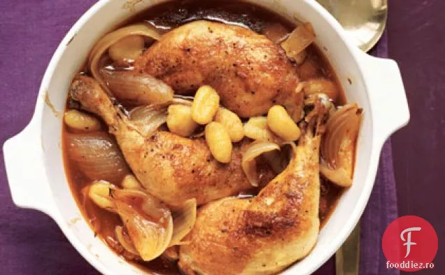 Pui fiert afumat și Gnocchi