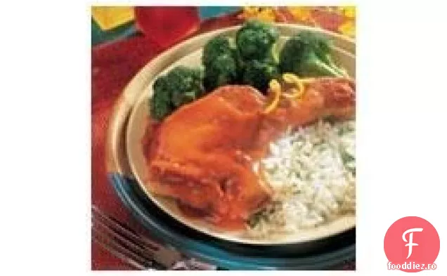 Skillet cotlet de porc dulce și picant