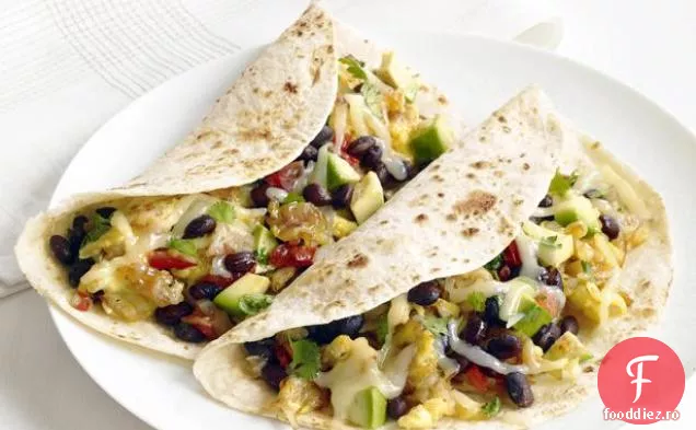 Ouă și tacos maro Hash