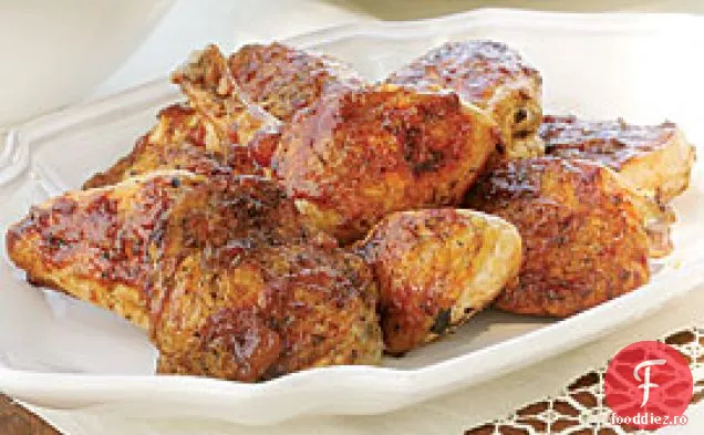 Pui la grătar cu glazură balsamică de caise