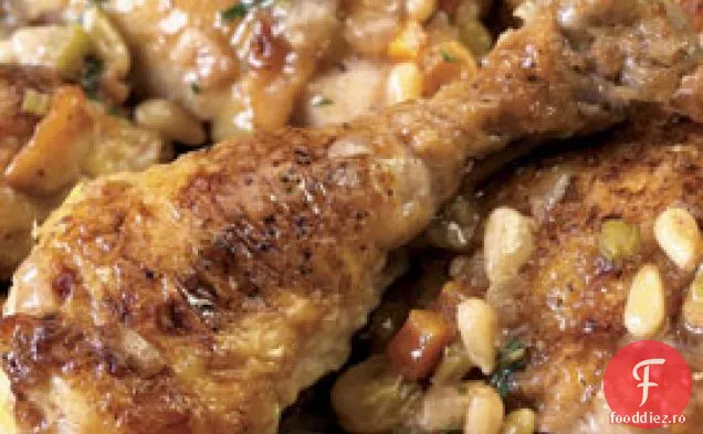 Pui fiert Sicilian dulce și acru (pollo Agrodolce)