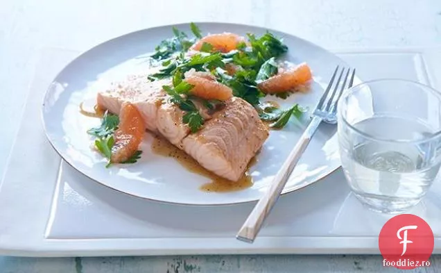 Grapefruit și somon de miere