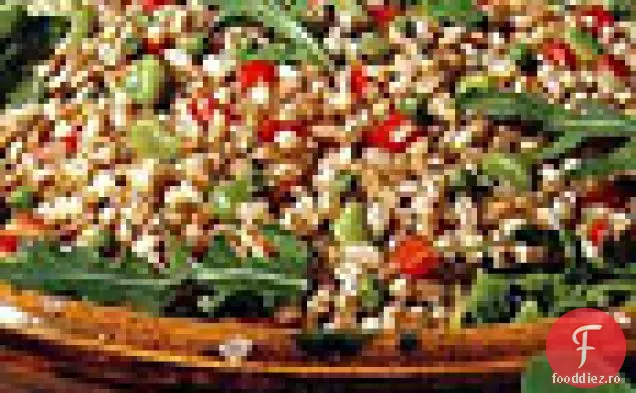 Salată Farro cu mazăre, Favas, rucola și roșii