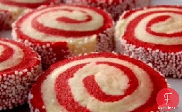 Roșu și alb zahăr Cookie Pinwheels