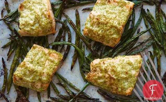 Cilantro Crusted arctic Char cu fasole verde