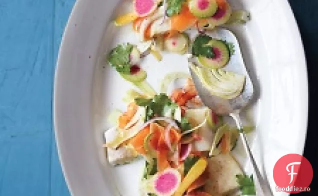 Halibut Fript Cu Salată De Legume De Primăvară Rasă