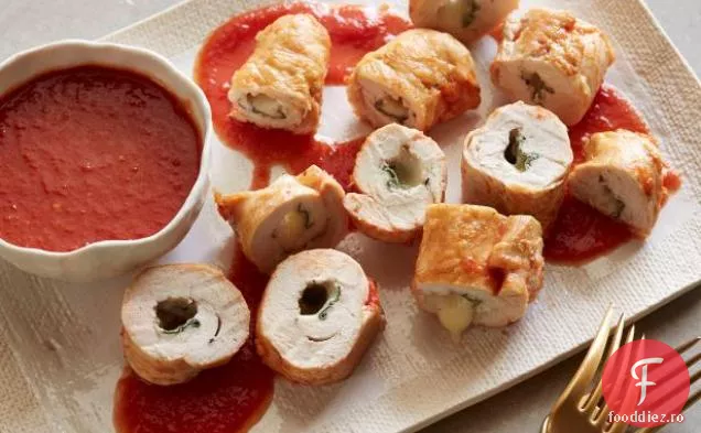 Scallopine de pui cu salvie și brânză Fontina