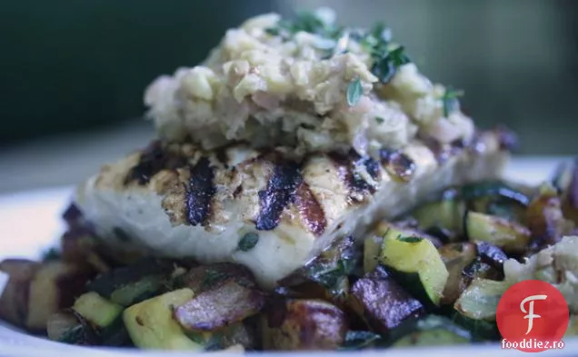 Halibut La Grătar Cu Fenicul Și Tapenadă De Măsline Verzi