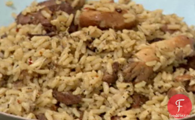 Pui Cajun și cârnați Jambalaya