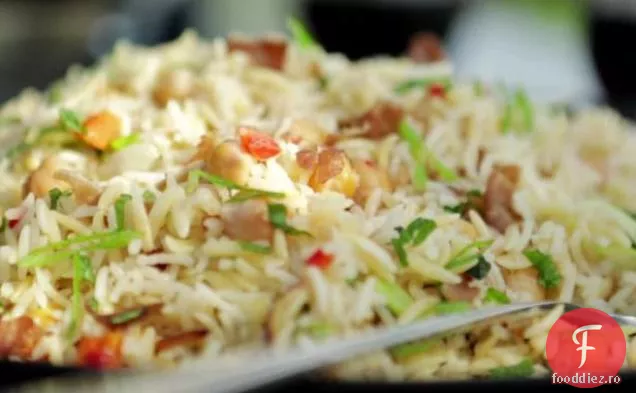 Pilaf de orez Basmati cu Prosciutto, fasole Garbanzo și Orzo