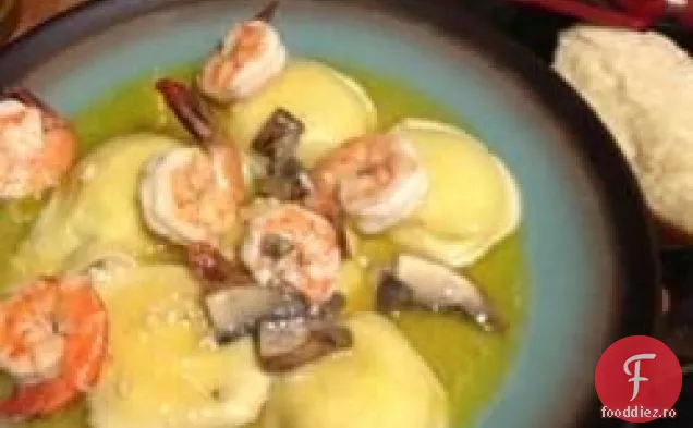 Ravioli de ciuperci Portobello cu creveți