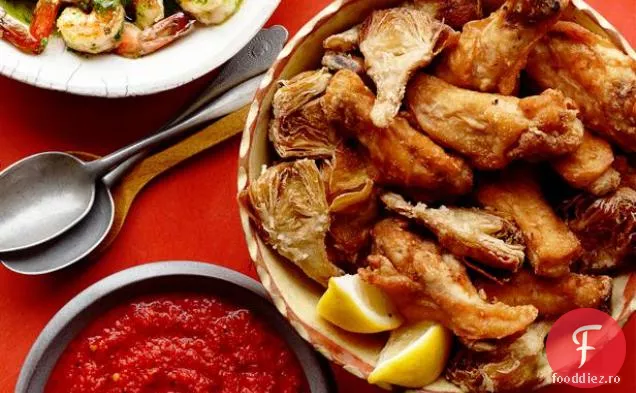 Pui prăjit și anghinare cu Salsa Brava