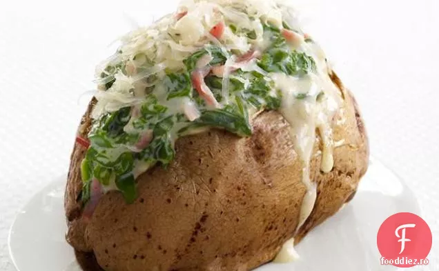 Spuds de șuncă și spanac