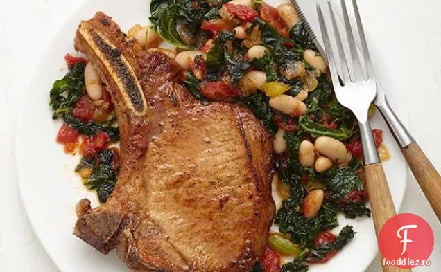 Cotlet de porc Cajun cu Kale