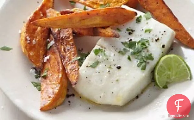 Halibut Cu Cartofi Prăjiți Și Var