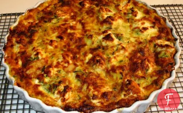 Quiche fără crustă de dovlecei și brânză de capră