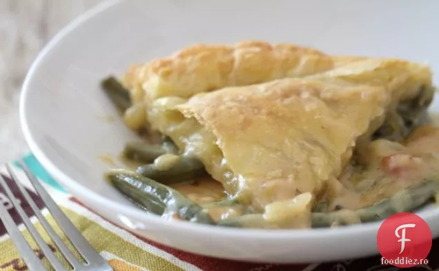 Cheesy Bacon Fasole Verde Caserola Oală Plăcintă