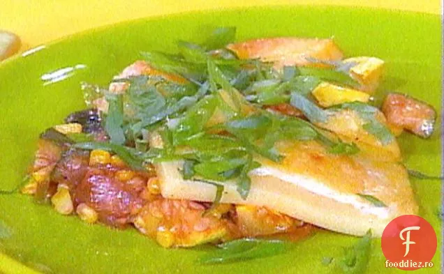Caserola Calabacitas cu mămăligă și brânză