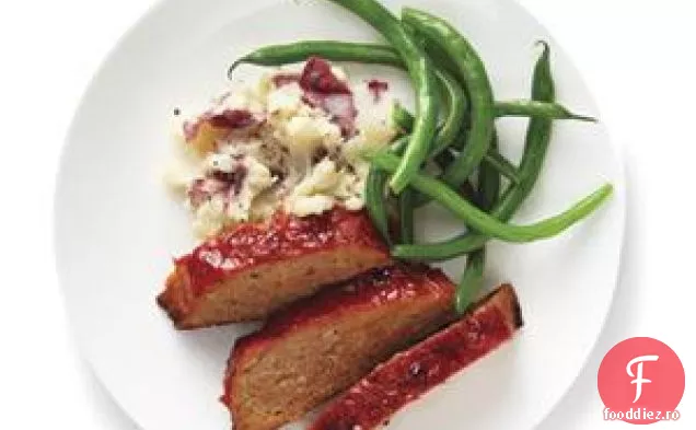 Pâine De Carne De Curcan Cu Piure De Cartofi Și Fasole Verde