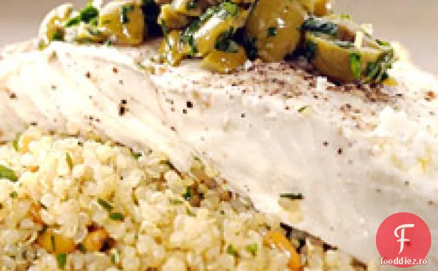 Halibut Aburit Cu Salată De Quinoa Cu Măsline De Lămâie