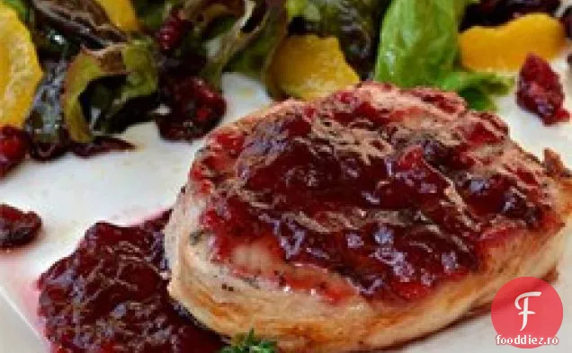 Cotlete de porc cu sos de vin de afine