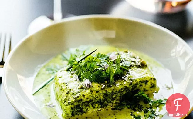 Halibut prăjit cu sos de Chervil