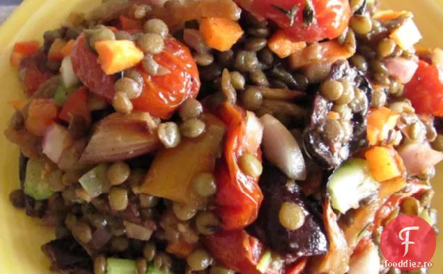 Salată De Linte Puy Cu Legume Caramelizate