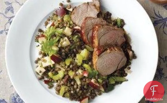 Carne de porc glazurată Balsamic cu linte