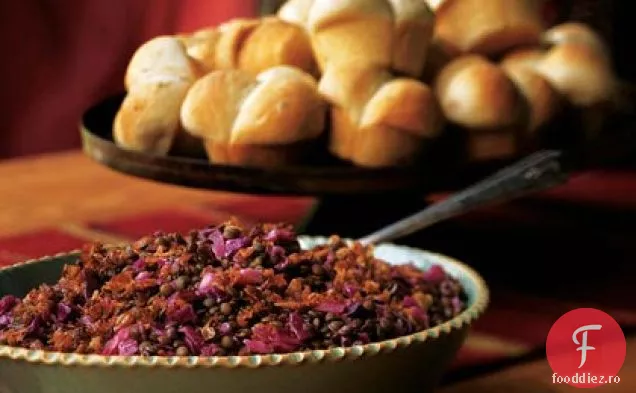 Salată de linte cu aromă de dafin cu Pancetta